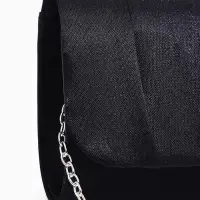 Сумка-клатч вечерняя на магните, на цепочке, чёрная