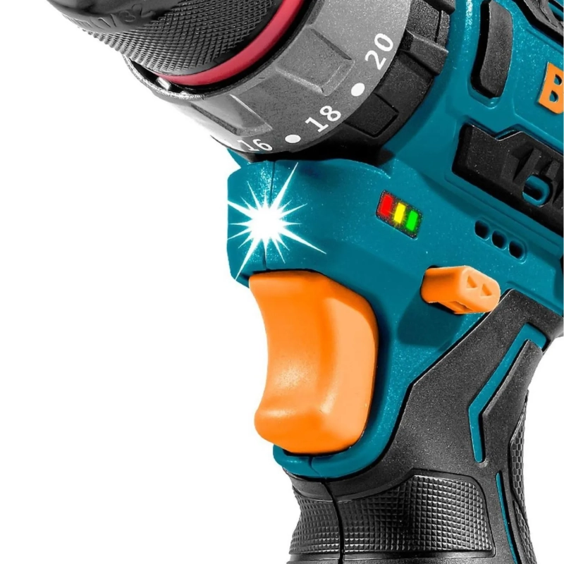 Дрель-шуруповерт аккумуляторная ударная Bort BAB-16U (2x2А.ч)