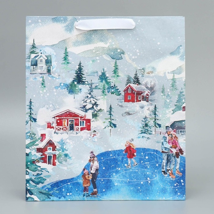 Пакет подарочный новогодний крафтовый вертикальный «Чудеса случаются», M 26 х 30 х 9 см, Новый год Пакет подарочный новогодний крафтовый вертикальный «Чудеса случаются», M 26 х 30 х 9 см, Новый год