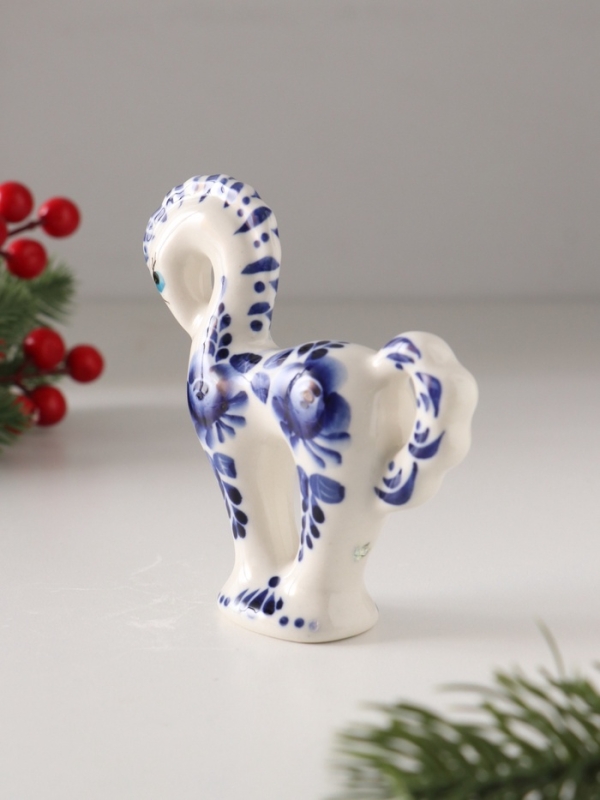 Статуэтка фарфоровая Статуэтка фарфоровая "Лошадь Классика кобальт", /авторская роспись О.Огородниковой/ в. 10 см 1087879