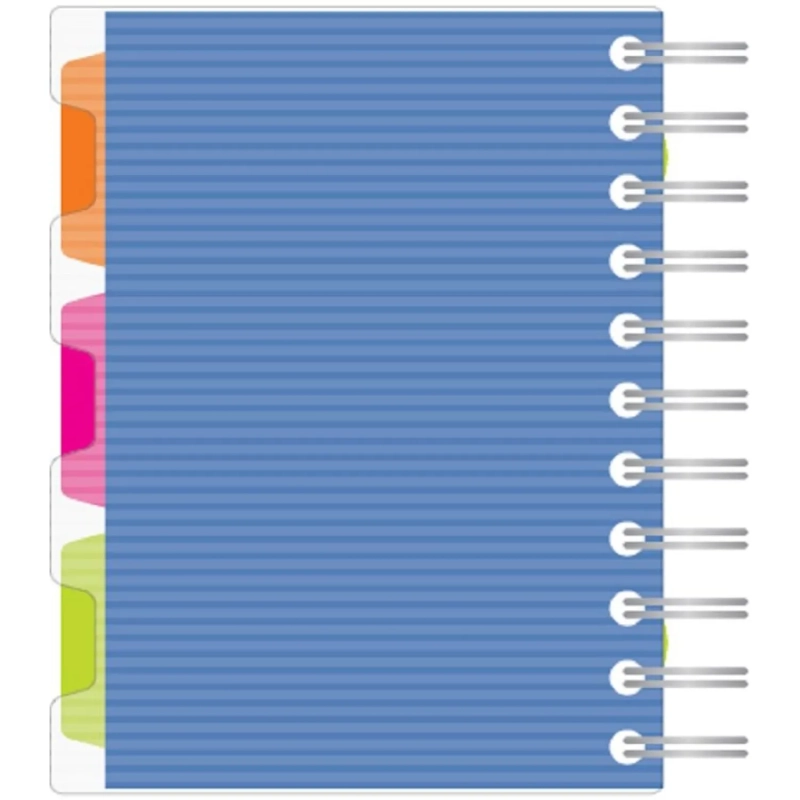 Бизнес-тетрадь 140л,кл,А6,SPIRAL BOOKСиний,евроспир,обл.пласт,раздел.84113