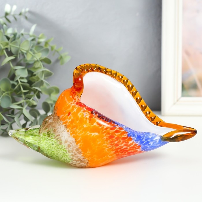 Сувенир стекло Сувенир стекло "Раковина разноцветная" под муранское стекло 23х9х11 см