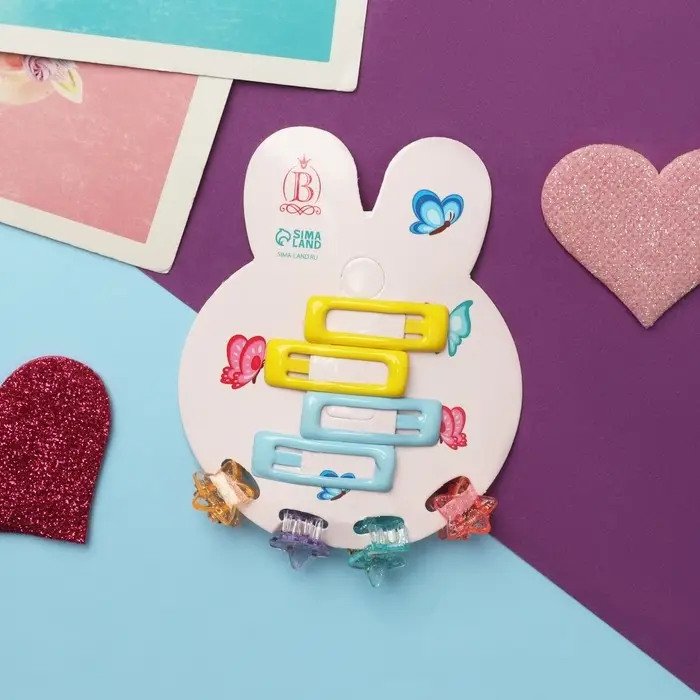 Набор для волос Набор для волос "Маленькая звездочка" (4 невидимки,4 крабика) жёлто-синий