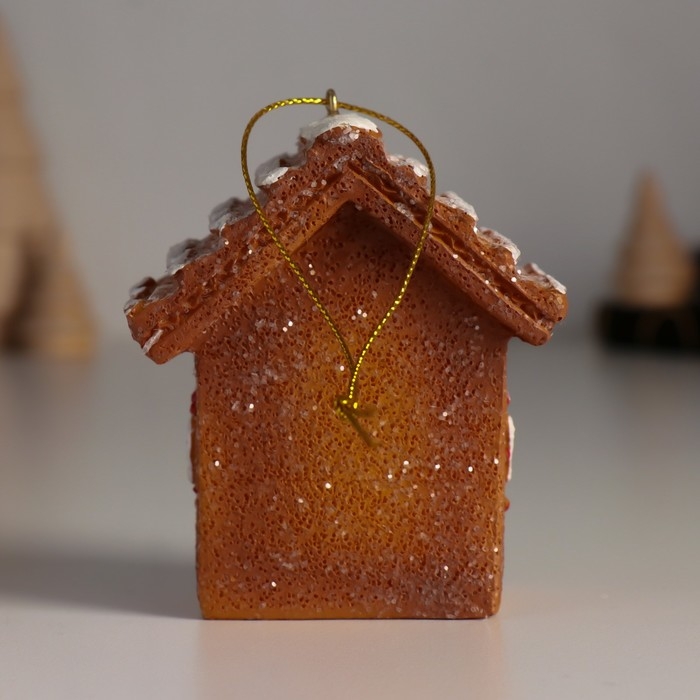 Сувенир полистоун подвеска  Сувенир полистоун подвеска "Пряничный домик с белой глазурью" 4,5х7х8 см