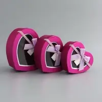 Набор коробок 3 в 1 сердца 22 х 20 х 9;  18.5 х 17 х 7.5; 1 6 х 14 х 6 см