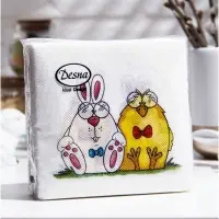 Салфетки пасхальные бумажные &laquo;Сладкая парочка&raquo;, 1 слой, 24х24 см, 40 шт