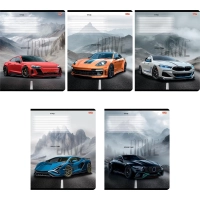 Тетрадь КЛЕТКА 12л. РАЗНЫЕ АВТОМОБИЛИ - 27 цвет. мелов.обл.ассорти 12-0915