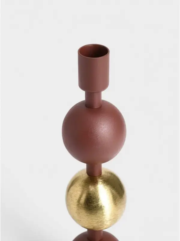 Подсвечник на 4 свечи на тарелке со сферами, 25.5&times;22.5&times;32 см, шоколад