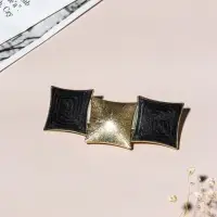 Заколка - автомат для волос &laquo;Геометрия&raquo;, три квадрата, 7.5 см, тёмная эмаль