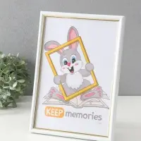 Фоторамка "Гамма" 21х30 см,  с подножкой, набор 3 шт, (пластиковый экран), белый