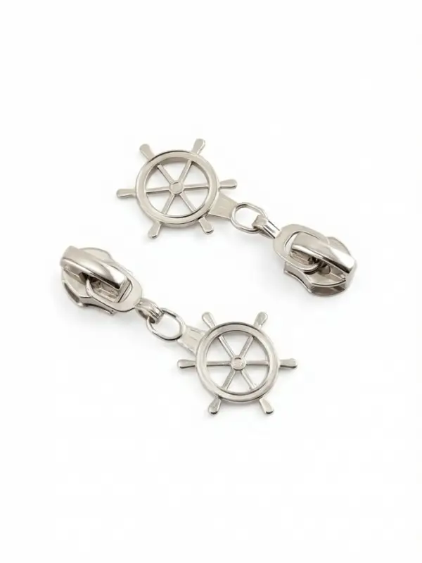 Бегунок для молнии &laquo;Спираль&raquo;, №7, &laquo;Штурвал&raquo;, 10 шт., цвет никель