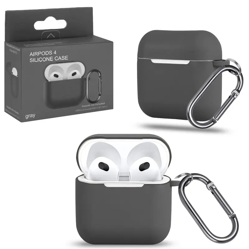 Чехол для AirPods 4 с карабином №13 Gray