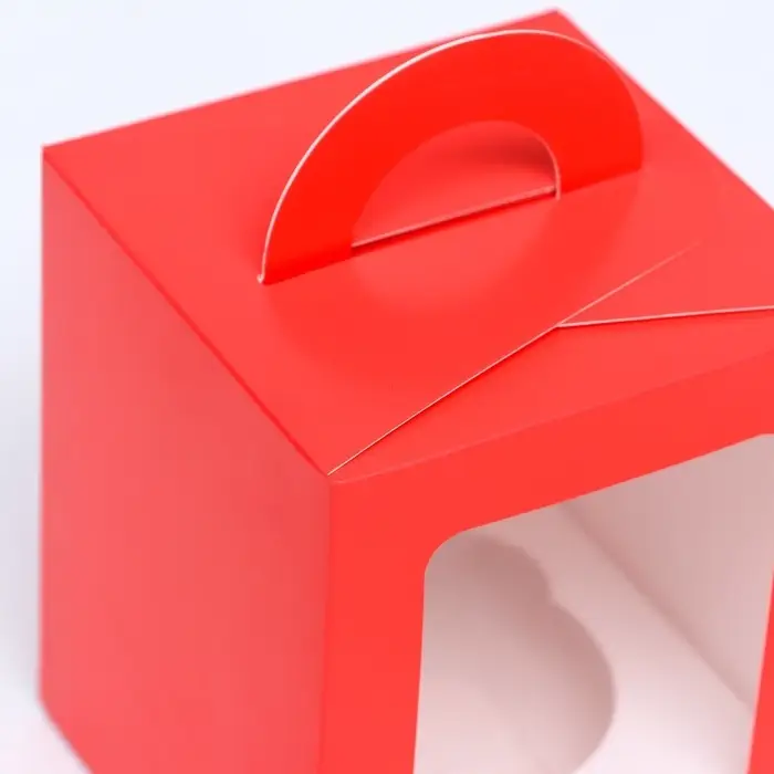 Коробка для 1 капкейка, красная, 9.2×9.2×11.1 см Коробка для 1 капкейка, красная, 9.2×9.2×11.1 см