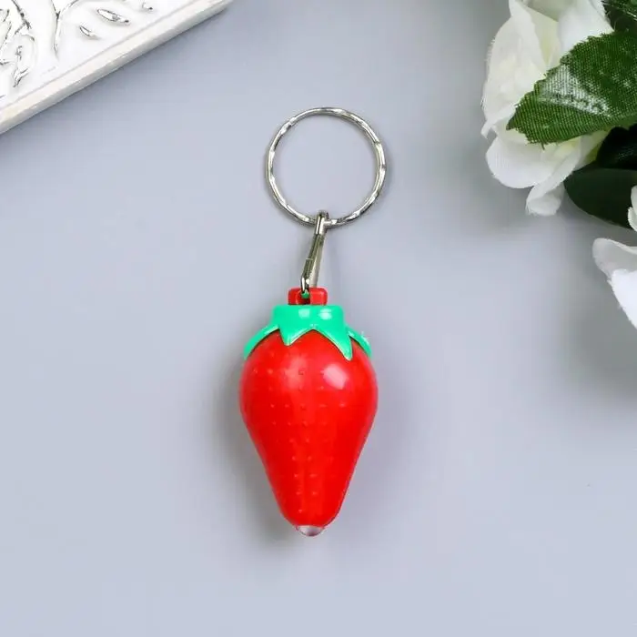 Фонарик свет на кольце Фонарик свет на кольце "Клубничка" светит МИКС 3х5,5х3 см