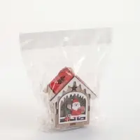 Ёлочная игрушка &laquo;Домик с Дедом Морозом&raquo; 8.5&times;5.5 см, подвеска, от батареек AG10&times;3, свечение тёплое белое