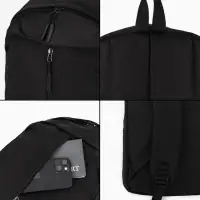 Рюкзак школьный, однотонный, 1 отделение, 3 кармана, 28&times;13&times;39 см, чёрный