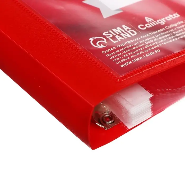 Папка-портфолио А4, Calligrata &laquo;Герб&raquo;, пластиковая, на 4 кольцах, для школьника, 20 файлов