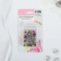 Булавки портновские, 35 мм, 80 шт., разноцветные