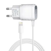 Сетевое зарядное устройство с кабелем Lightning 1A KC1-I5 ISA белое