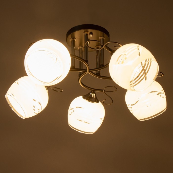 Люстра Люстра "Милава" 5хЕ27 40Вт чёрно-хромовый 62х62х27 см BayerLux