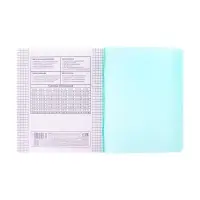 Тетрадь 12 листов в клетку, обложка пластиковая, зеленая