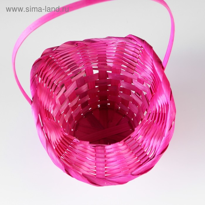 Корзина плетеная, бамбук, D21/13xH14/29 см, розовый Корзина плетеная, бамбук, D21/13xH14/29 см, розовый