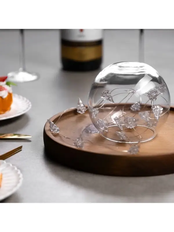 Гирлянда &laquo;Нить&raquo; 2 м, роса с насадками &laquo;Снежная ёлочка&raquo;, IP20, серебристая нить, 20 LED, 2 режима, от батареек АА&times;2, свечение тёплое белое