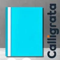 Папка-скоросшиватель Calligrata, А4, 120 мкм, голубая, прозрачный верх