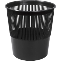 Корзина для мусора офисная 10л пластик, черная Luscan