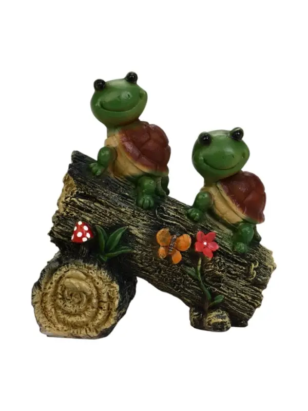 Садовая Фигура 25 х 24 х 13 см полистоун Черепашки на бревне