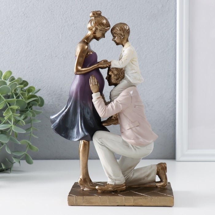 Сувенир полистоун Сувенир полистоун "В нашей семье скоро прибавление" бронза 16х8х24,5 см