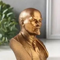 Бюст &laquo;Ленин В.И.&raquo;, фигурка гипс, 12 см, под бронзу винтаж