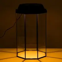 Аквариум «Восьмигранный» с крышкой, 32 литра, 29×29×45/50 см, чёрный