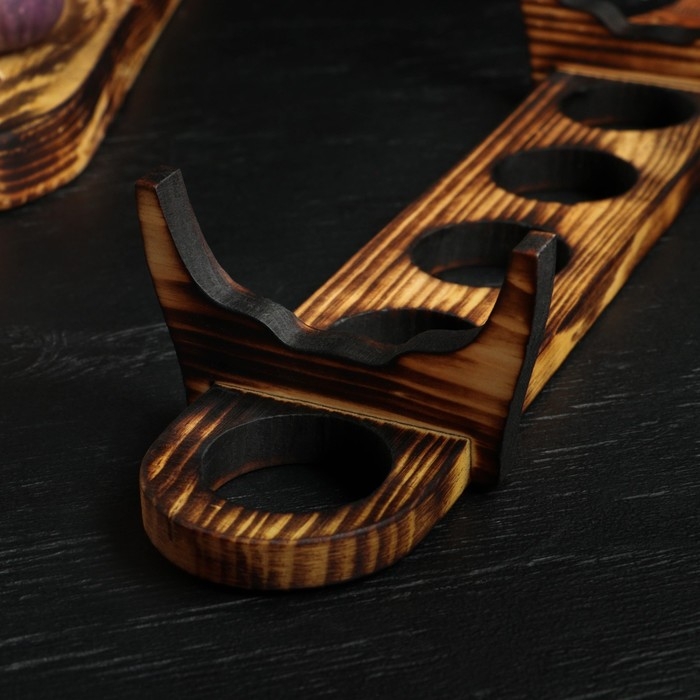 Доска деревянная для подачи шотов Wild Kitchen, 45.5×6.5×6 см, в обжиге, цельный кедр Доска деревянная для подачи шотов Wild Kitchen, 45.5×6.5×6 см, в обжиге, цельный кедр