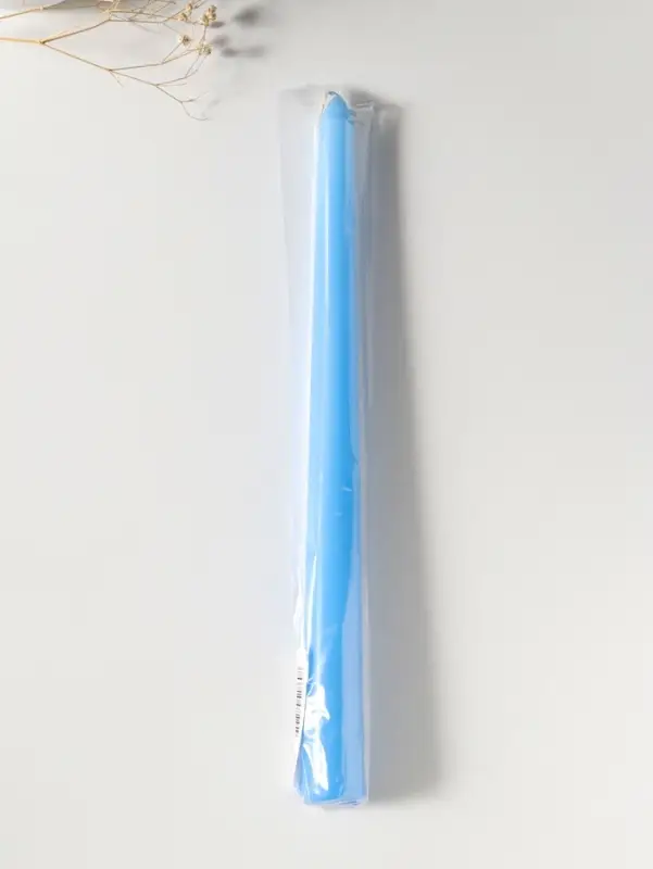 Свеча античная 25 см, 58 г, 7 ч, пастельно-голубой