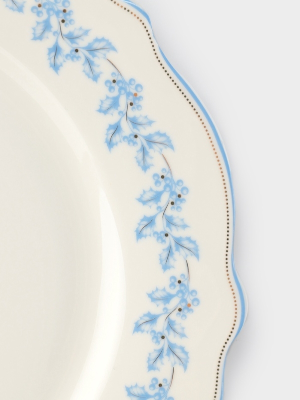 Тарелка WY Royal blue, d=20 см, фарфор, белая Тарелка WY Royal blue, d=20 см, фарфор, белая