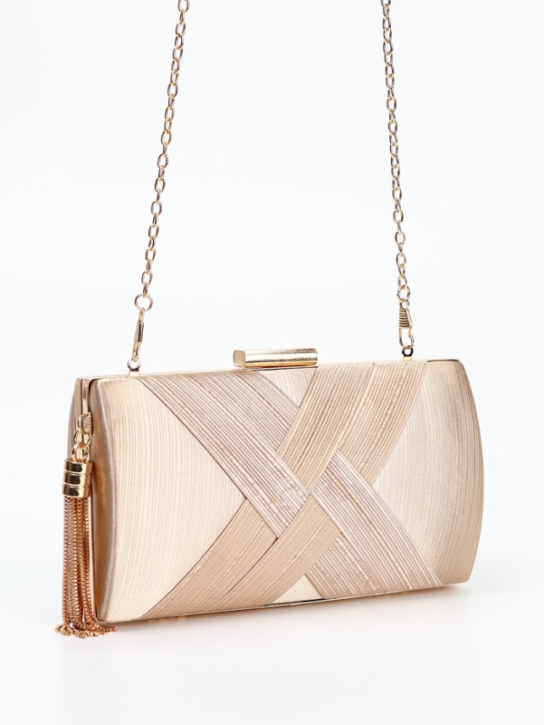 Сумка-клатч на фермуаре, цвет бежевый