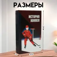 Шкатулка книга-сейф &laquo;История хоккея&raquo;, дерево и искусственная кожа, с замком, 21&times;13&times;5 см