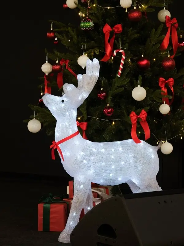 Светодиодная фигура &laquo;Олень матовый&raquo; 52&times;80&times;21 см, акрил, 80 LED, 8 режимов, 24 В, свечение белое