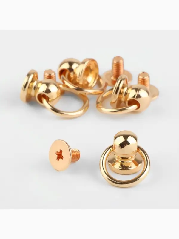 Кобурный винт d=6/8&times;9 мм, с кольцом d=10 мм, 4 шт., цвет золотой