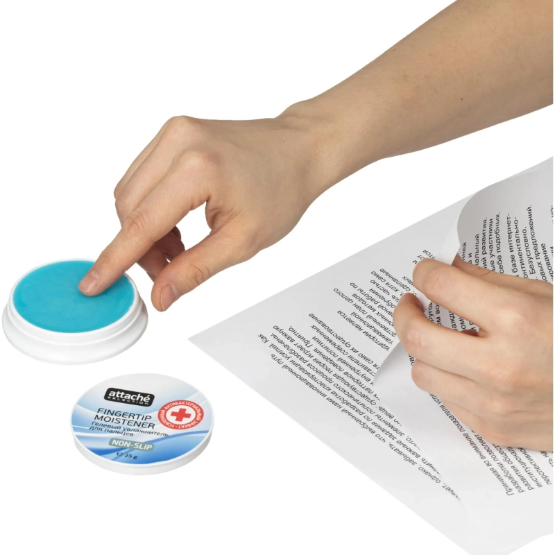 Подушка для смачивания пальцев гелевая Attache Selection усил. антибакт. эф