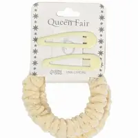 Набор для волос &laquo;Глория нежность&raquo;, 2 резинки 5.5 см, 2 заколки 5 см, молочный