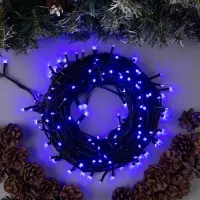 Гирлянда &laquo;Нить&raquo; 20 м, IP44, тёмная нить, 200 LED, свечение синее, 8 режимов, 220 В