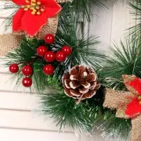 Венок новогодний d=30 см &laquo;Зимнее волшебство. Цветы&raquo;