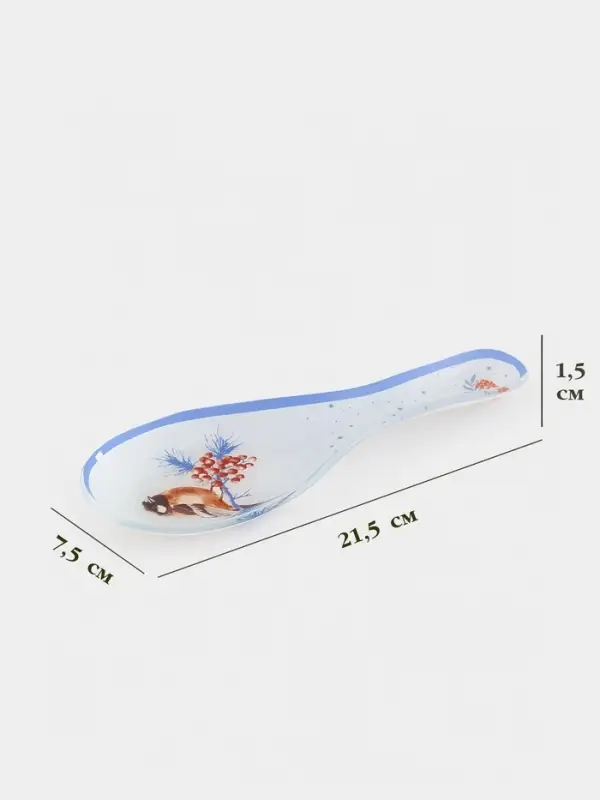 Подставка под ложку  Подставка под ложку "Снегири на ветке" 21,5x7,5x1,5 см