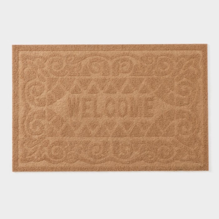 Коврик придверный Доляна Welcome, вензеля, влаговпитывающий, без окантовки, 38×59 см, цвет МИКС Коврик придверный Доляна Welcome, вензеля, влаговпитывающий, без окантовки, 38×59 см, цвет МИКС