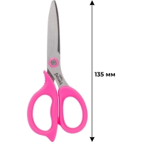 Ножницы детские Deli Explora E77755, сталь, ассиметр ручки, 135 мм, розовый