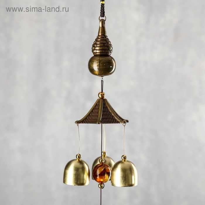 Музыка ветра металл Музыка ветра металл "Горлянка" 3 колокольчика 1 фигурка 40 см МИКС