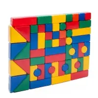 Кубики детские, пластиковые, цветные, 60 штук, 4&times;4 см