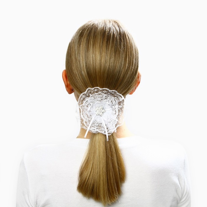 Выпускной. Бант для волос на резинке, белый, 10.5 см, Минни Маус